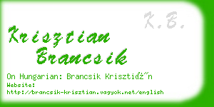 krisztian brancsik business card